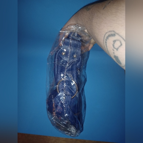 Tianhengyi Leather Crossbody Bag Midnight Blue Multi Pockets Shoulder Purse NIB - Picture 8 of 10